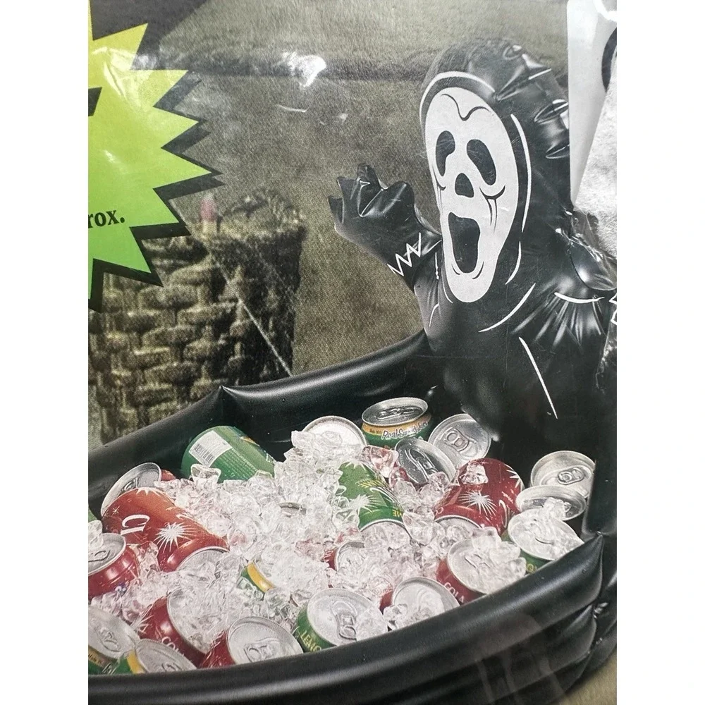 Vintage Black Coffin Cooler Halloween Inflatable Ghost 30